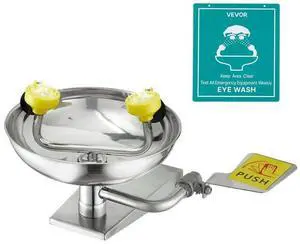 VEVOR Eyewash Emergency Face Eye Washing Station Stainless Steel Wall-Mounted