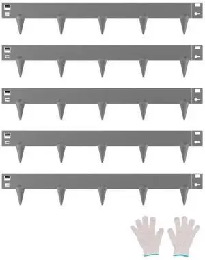 VEVOR Steel Landscape Edging 5 Packs 39 x 3in Rust-Resistant Edging Border Dark Gray