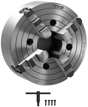 VEVOR 10 Inch 4-Jaw Self-Centering Lathe Chuck for Drilling Milling Machine 3D Printer