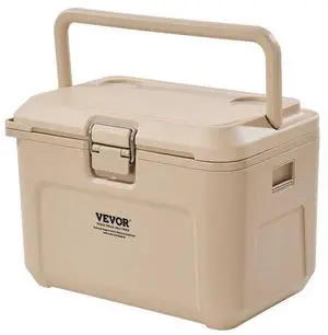 VEVOR Portable Cooler 16.5 QT Insulated Hard Cooler 23 Can Capacity with Cup Holder