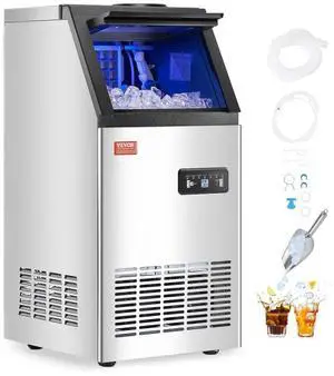 VEVOR Commercial Ice Maker Freestanding Cabinet Machine 80lbs/24H 36 Ice Cubes