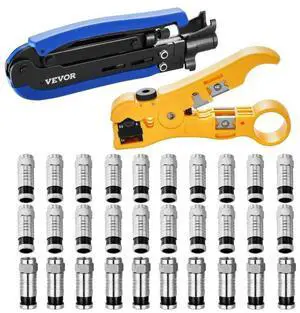 VEVOR Coax Cable Crimper Kit Coaxial Cable Compression Tool Kit with Crimp Tool