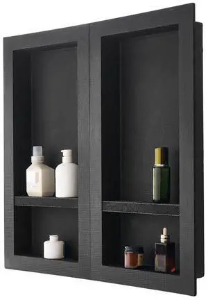 VEVOR Shower Niche 16"x 32"+ 16"x 32"Recessed Wall Shelf for Bathroom