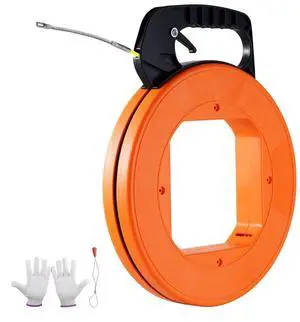 VEVOR Fish Tape Wire Cable Line Puller 100ft 1/16in Fiberglass High Plastic Case