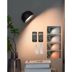 VEVOR 2PCS LED Wall Sconces Rechargeable Battery Operated Wall Lamps Remote Control