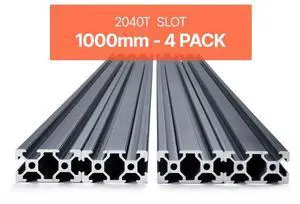 VEVOR 4PCS 39.4 in (1000 mm) T Slot 2040 Aluminum Extrusion Anodized Linear Rail