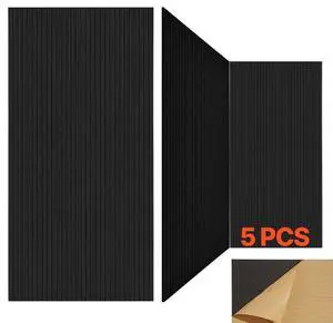 VEVOR 5 Pack Acoustic Wall Panels 47.2 x 23.6 x 0.4 inch Self-Adhesive Black
