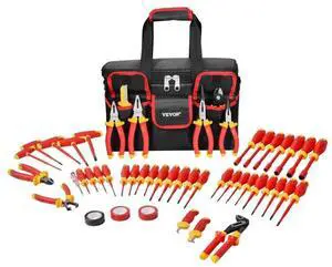 VEVOR Insulated Screwdriver Set 50-Piece Insulated Tool Set for Electricians 1000V
