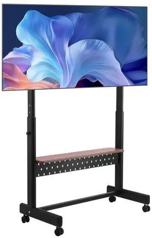 VEVOR Rolling TV Stand Mobile TV Cart Holds Up to 205 lbs for 55-100 Inch TVs