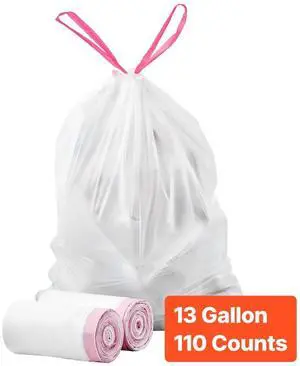 VEVOR Drawstring Trash Bags Tall Kitchen Bags 13 Gallon 110 Count Garbage Bag