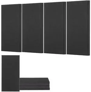 VEVOR 4 PCS Acoustic Wall Panels 2 in Thick 23.6 x 11.8 in Self-adhesive Black
