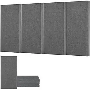 VEVOR 4 PCS Acoustic Wall Panels 2 in Thick 23.6 x 11.8 in Self-adhesive Gray