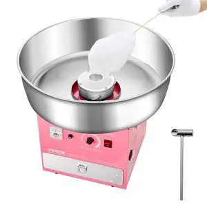 VEVOR Commercial Cotton Candy Machine Sugar Floss Maker 1000W for Party Home Pink