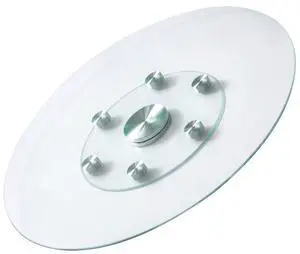 VEVOR 30 in Glass Lazy Susan Turntable, Tempered Glass Dining Table Centerpiece with 6 Rotating Wheels, 360° Smooth and Silent Spin Tabletop Rotating Tray, for Family Gatherings, Banquets & Weddings