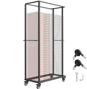 VEVOR Folding Chair Rack Cart for 60 Chairs of 500LBS Casters/Locking Wheels