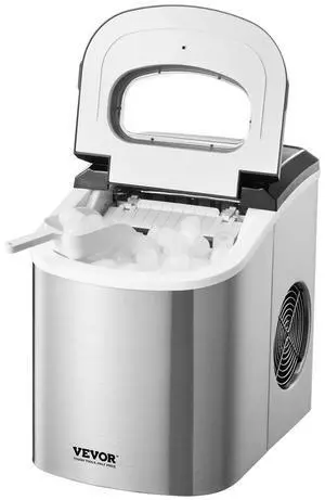 VEVOR Portable Countertop Ice Maker 33Lbs/24H Self-Cleaning with Scoop Basket Home Bar