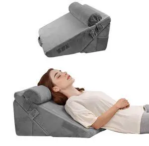 VEVOR Orthopedic Bed Wedge Pillow 3 Pcs Adjustable for Back Leg Neck GERD Sleep
