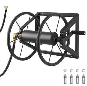 VEVOR Wall Mounted Garden Hose Reel 200ft 5/8 in Manual Hose Winder Brass Fitting