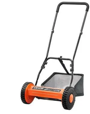 16" Manual Push Reel Lawn Mower 5-Blade Adjustable Height Grass Catcher 2 Wheels