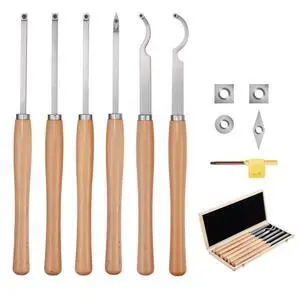 6PCS Wood Lathe Chisel Set HSS Woodturning Tools Storage Box for Lathe Finisher