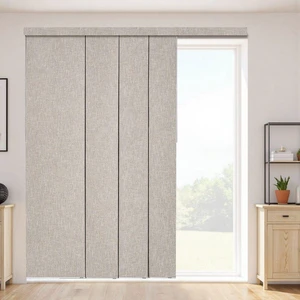 Panel Track Blinds Extendable Track from 45.8 in to 86 in W Trimmable Brown Panel Track Blinds Extendable Track from 45.8 in to 86 in W Trimmable Brown