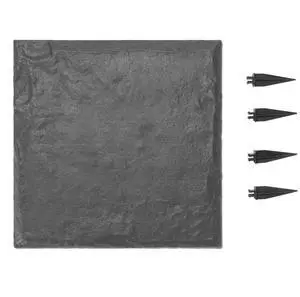 Decorative Stepping Stones with Stakes 8Pcs 15.5x15.5 in Walkway Pavers Grey
