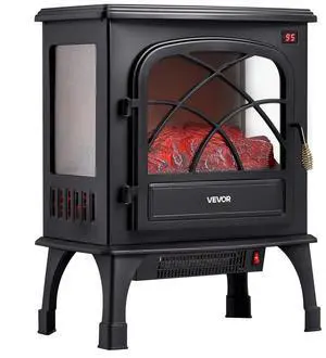 25.5 Inch Freestanding Electric Fireplace Heater 1500W Adjustable Flames Remote