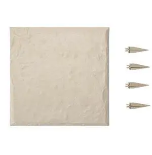 Decorative Stepping Stones with Stakes 4Pcs 15.5x15.5 in Walkway Pavers Beige