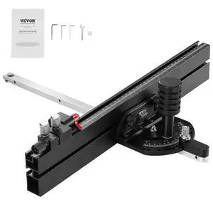 VEVOR Precision Miter Gauge, Standard Slot 3/4'' x 3/8'', Aluminum Alloy Table Saw Miter Gauge with 18 in Grating 15 Angle Stops Adjustable Spring Loaded Plunger and Removable Disc, for Woodworking