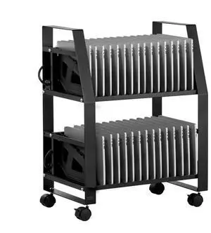 VEVOR Laptop Cart, 32 Device Mobile Open Charging Station, Up to 15.6 in Screen Size, Office and Classroom Mobile Charging Cart, for Chromebook, Tablet and Laptop