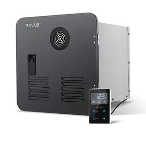 VEVOR RV Tankless Water Heater, Instant Shower with 15 x 15 inches Black Door and Remote Controller, 55000BTU Optimized Comfort Performance Hot Water, Ideal for RVers' Family Everyday Use