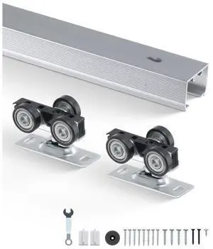 Pocket Door Track Kit 6 ft Heavy Duty Pocket Door Hardware Track Set 3 Wheels