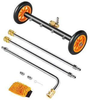 16" Pressure Washer Undercarriage Cleaner with 2 Wheels 2 Extended Wands