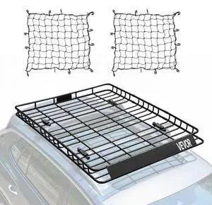 Universal Roof Rack Cargo Carrier Basket 64x50x4.1 in Car Top Luggage Holder Net