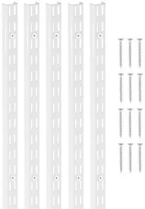 VEVOR Shelf Track 60-inch 5 Pack Adjustable Steel Wall Mounted Shelf Pilaster