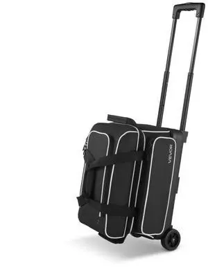 2 Ball Bowling Bag with Wheels Double Roller Bowling Bag with Shoe Compartment