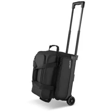 2 Ball Bowling Bag with Wheels Double Roller Bowling Bag with Shoe Compartment