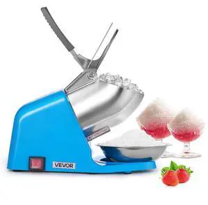 Commercial Ice Crusher 286LBS/H Electric Snow Cone Maker Shaved Ice Blue