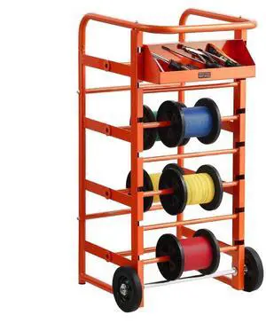 Wire Spool Rack 11 Rods Cable Caddy Wire Spool Cart for Industrial Electrical