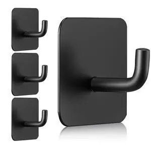 Adhesive Hooks Self-Adhesive Towel Coat Hooks 4 Pack Sticky Wall Hanger