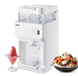 Commercial Ice Shaver 220LBS/H Electric Ice Crusher Snow Cone Maker White