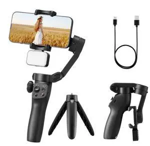 3-Axis Phone Gimbal Stabilizer for Smartphone Android iPhone with Fill Light