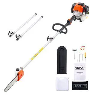 Gas Pole Saw 43CC 2-Stroke Extendable Cordless Tree Trimmer 10 in Cutting Bar
