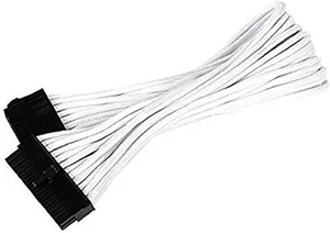 SilverStone PP07-MBW Sleeved Extension Power Supply Cable with 1 x Motherboard 24-Pin Connector, SST-PP07-MBW SilverStone PP07-MBW Sleeved Extension Power Supply Cable with 1 x Motherboard 24-Pin Connector, SST-PP07-MBW