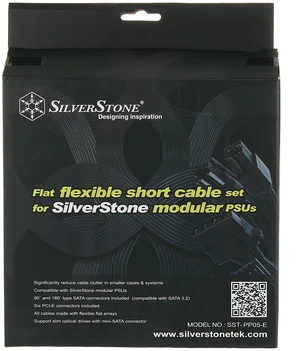 Technology Flat Flexible Short Cable Set Designed for SilverStone Modular Power Supplies PP05-E Technology Flat Flexible Short Cable Set Designed for SilverStone Modular Power Supplies PP05-E