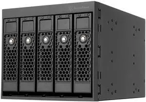 SilverStone Technology FS305-E All-Black Three 5.25" Device Bay to Five 3.5" SAS-12G / SATA 6Gbit/s Hot-swap Adapter Cage, SST-FS305B-E