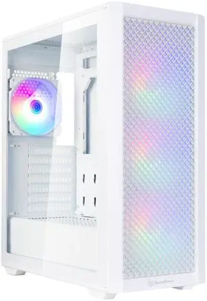 SilverStone Technology FARA 515XR White Compact ATX Tower Chassis with Four Included Rainbow Fans, SST-FA515XR-WG