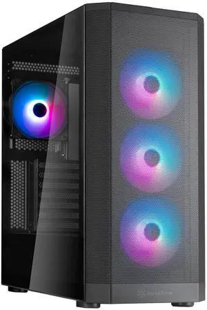 SilverStone Technology FARA 514X Black ATX All-Metal Tower Chassis with Dual Radiator Support - ARGB Fans - GPU Brace - FA514X-BG
