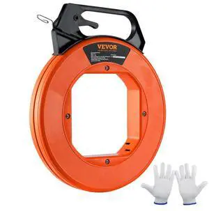 VEVOR Fish Tape, 240-foot, 1/8-inch, Steel Wire Puller with Optimized Housing and Handle, Easy-to-Use Cable Puller Tool, Flexible Wire Fishing Tools for Walls and Electrical Conduit, Non-Conductive