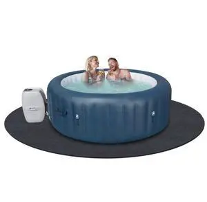 VEVOR 80 Inch Diameter Round Hot Tub Mat, Extra Large Inflatable Hot Tub Pad, Waterproof Slip-Proof Backing, Absorbent Spa Pool Ground Base Flooring Protector Mat Reusable Outdoor & Indoor